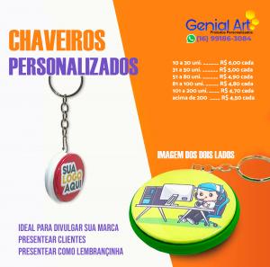 Chaveiro Personalizado Dupla Face  - 38 mm      